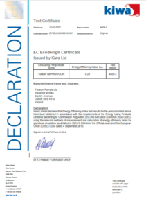 Tucson GBPHRCCW 8 Metre Gas Boiler Pump Head Replacement - KIWA Certificate